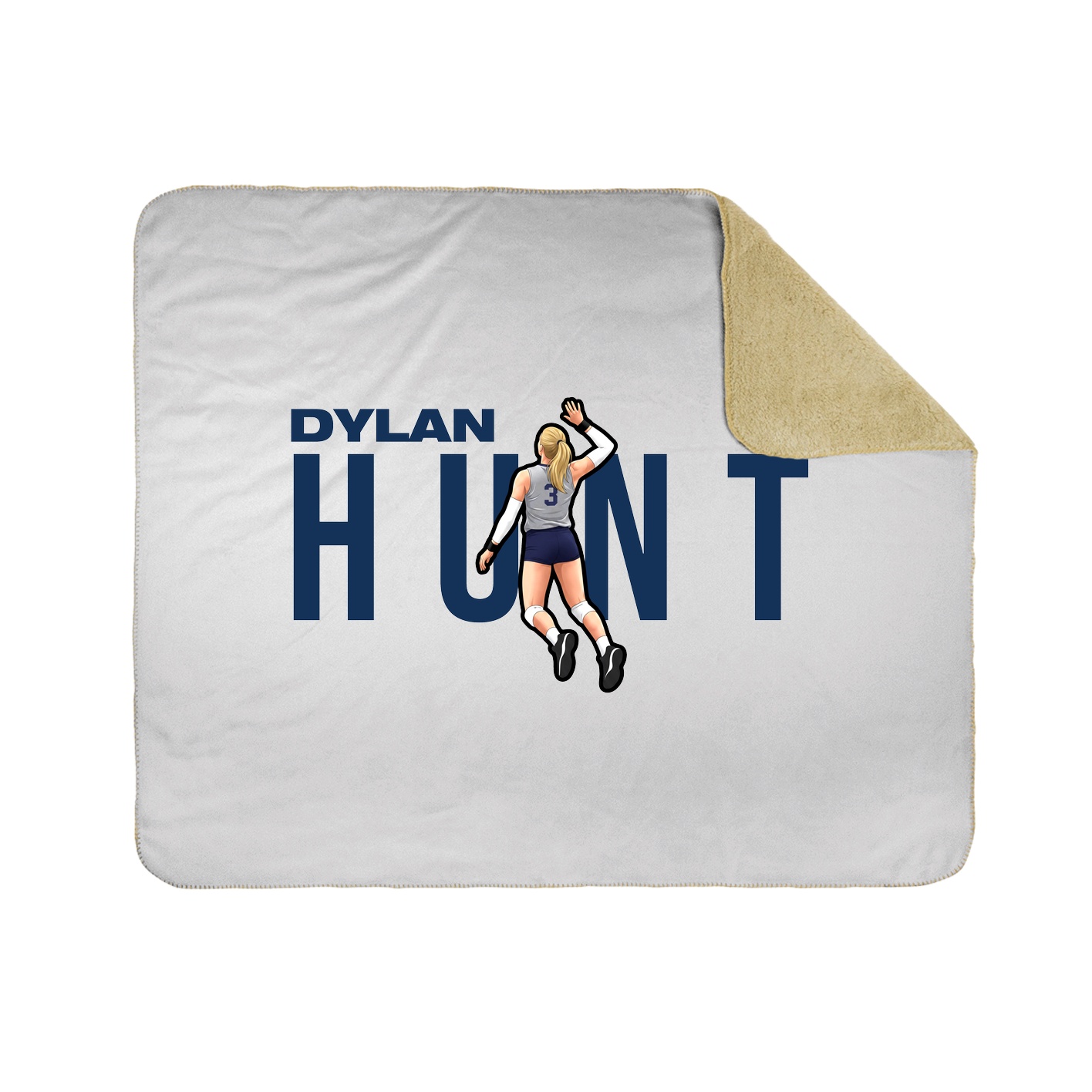 Throw Blanket — Player Name in White