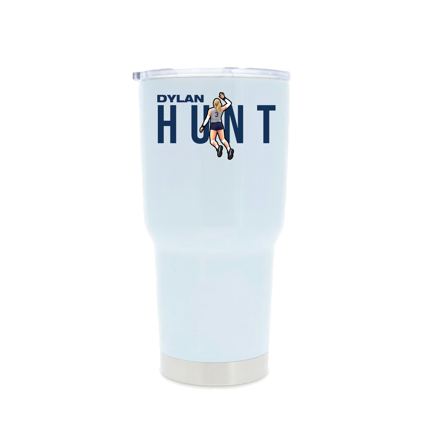 30oz Stainless Steel Tumbler — Player Name in White