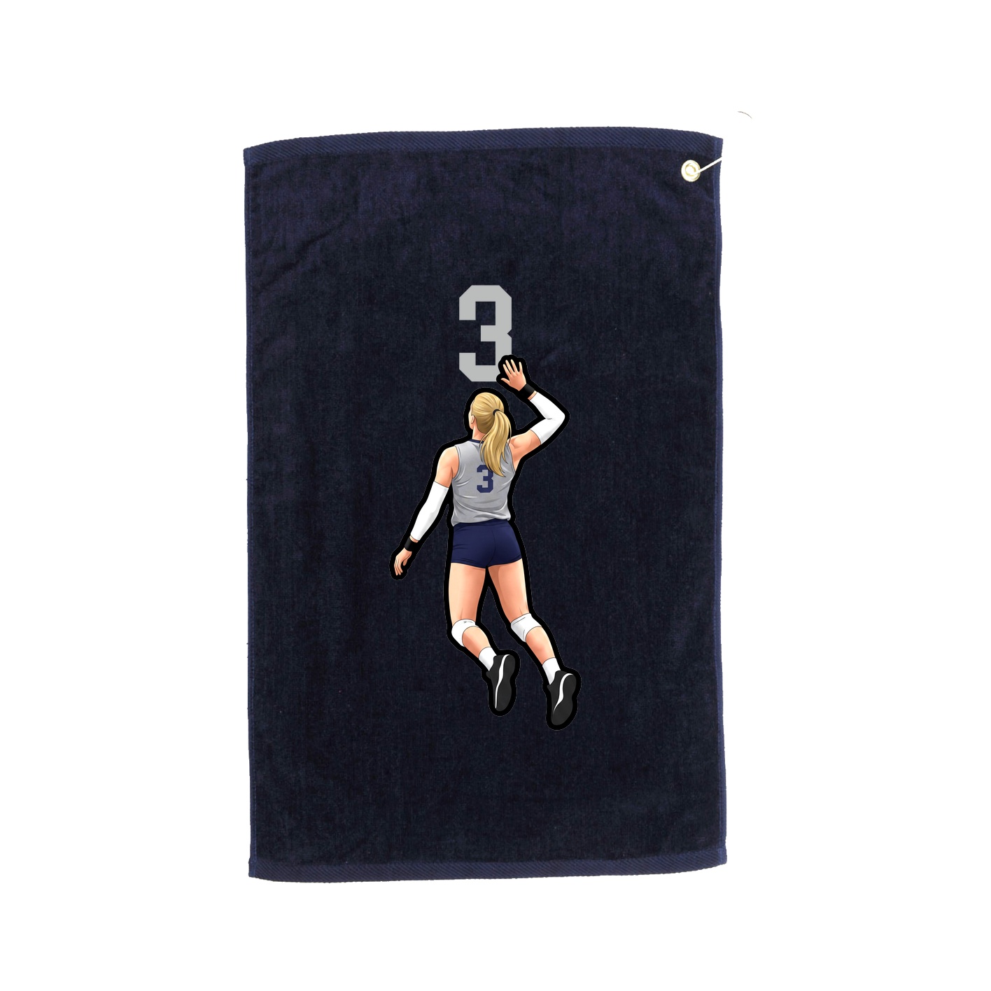 Golf Towel — Number Top in Navy
