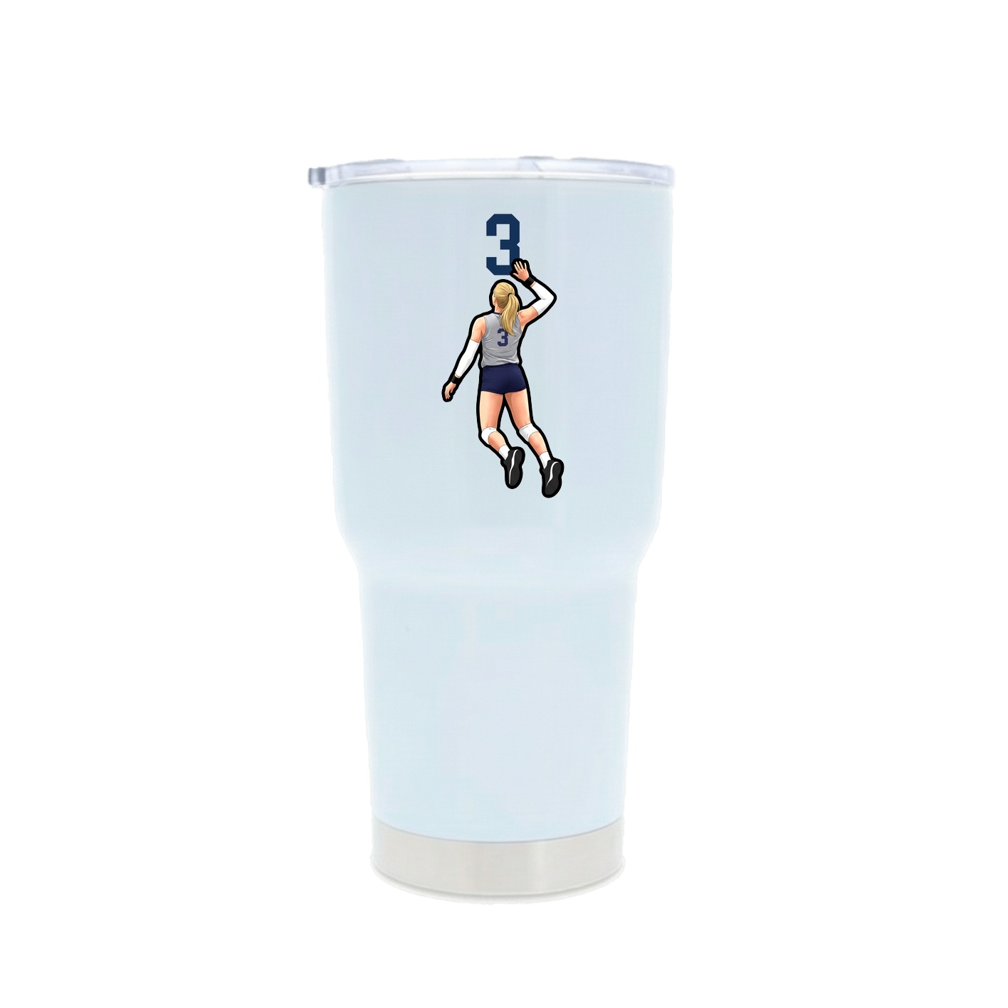 30oz Stainless Steel Tumbler — Number Top in White
