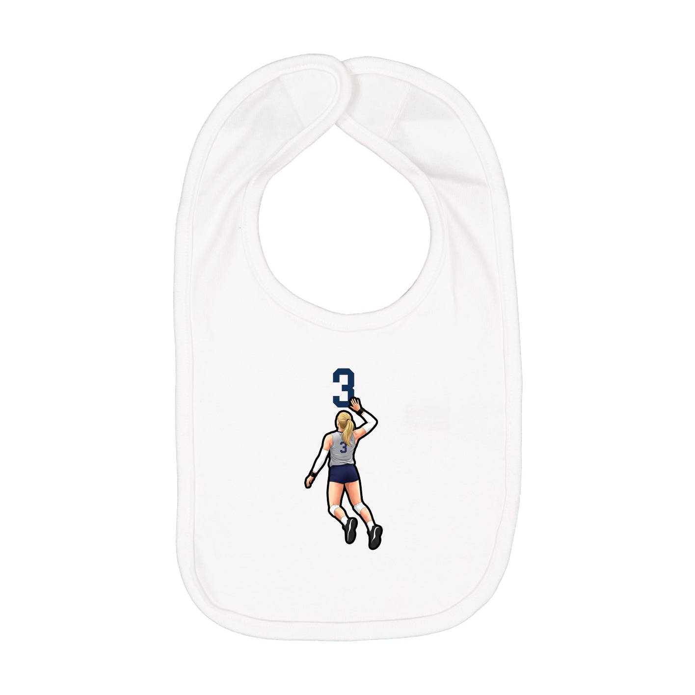 Infant Bib — Number Top in White