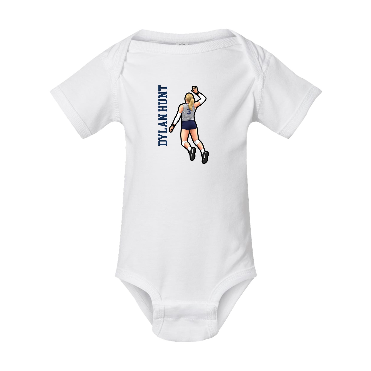 Baby Onesie — Name Vertical in White