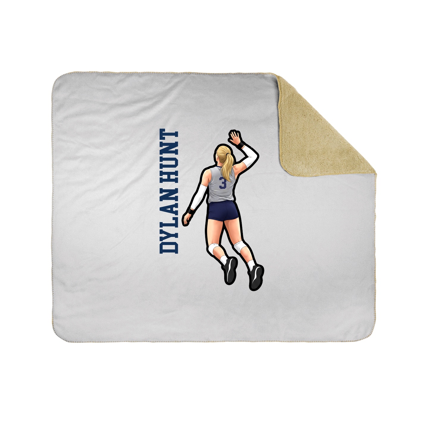 Throw Blanket — Name Vertical in White