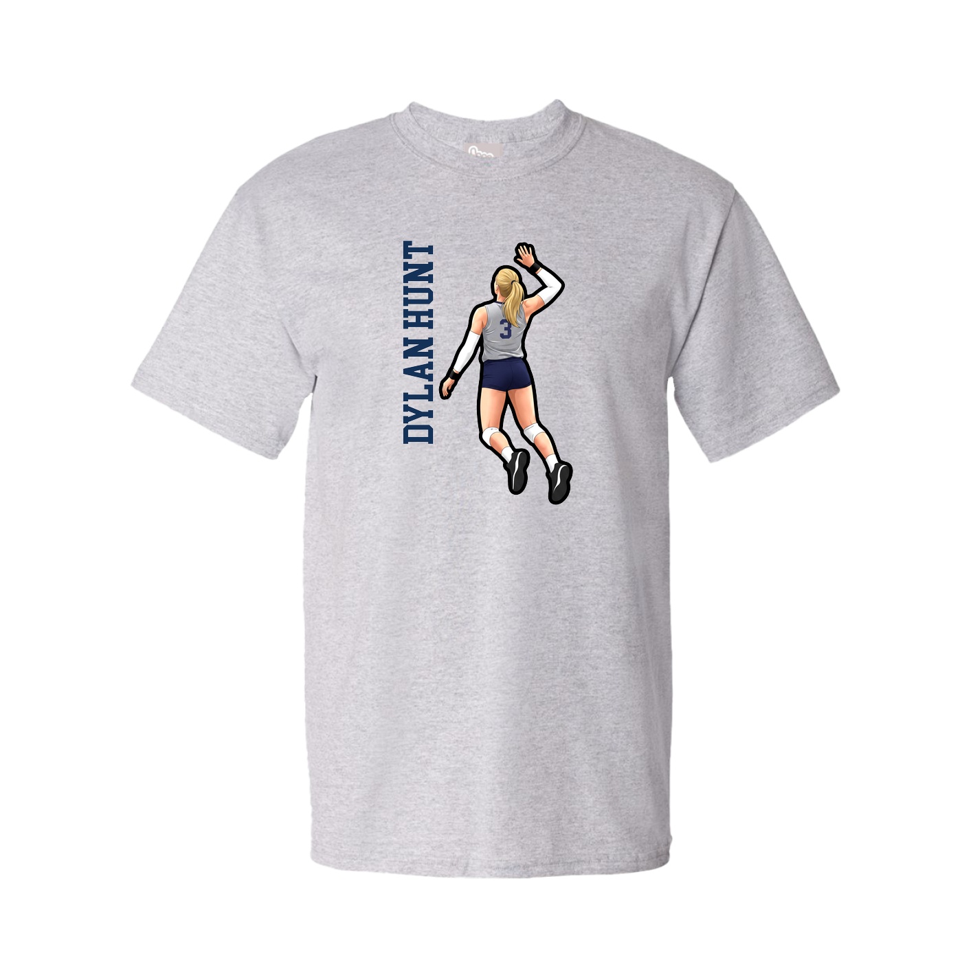 Tee — Name Vertical in Grey