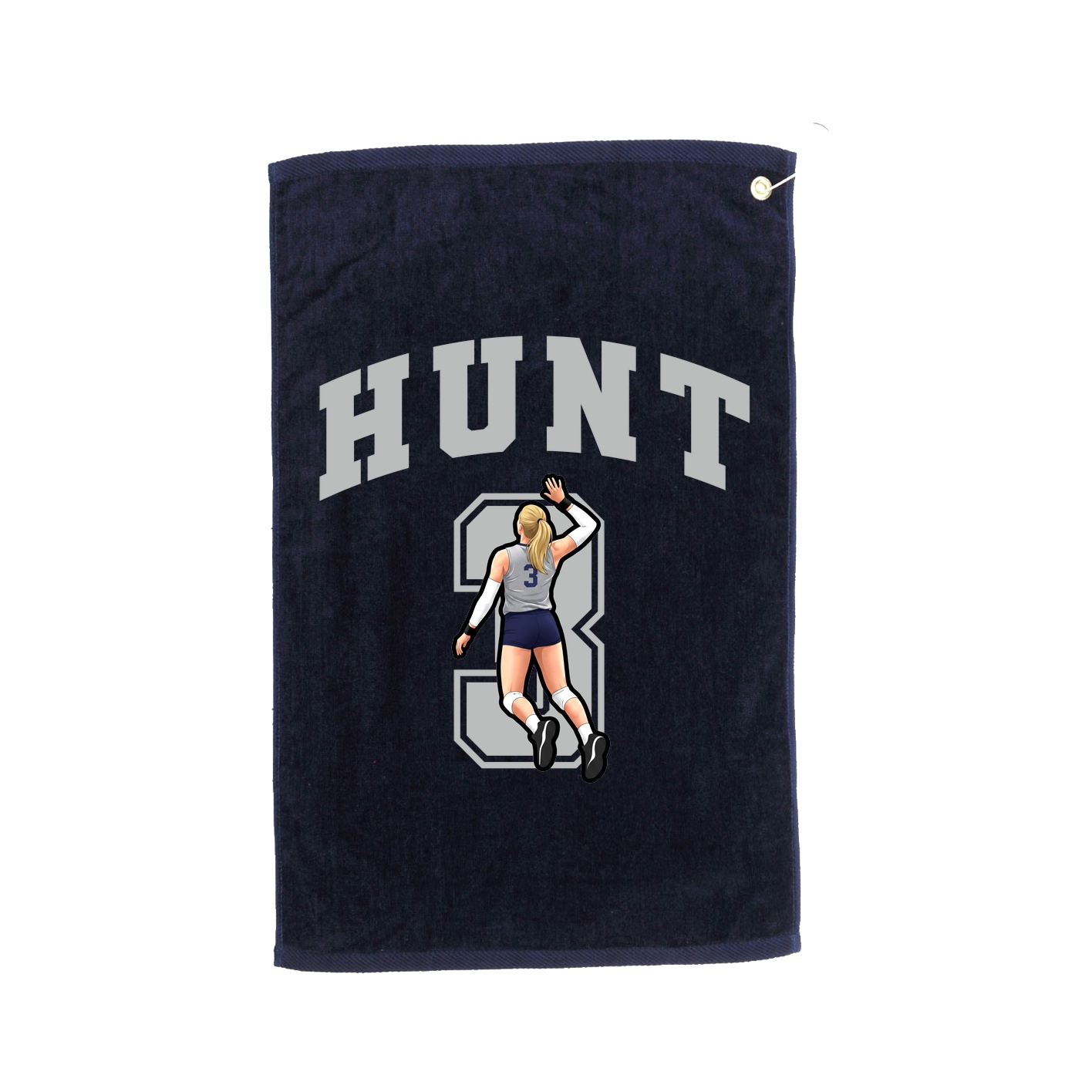 Golf Towel — Number in Navy