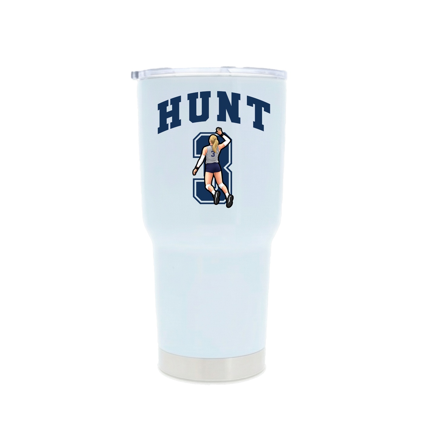 30oz Stainless Steel Tumbler — Number in White