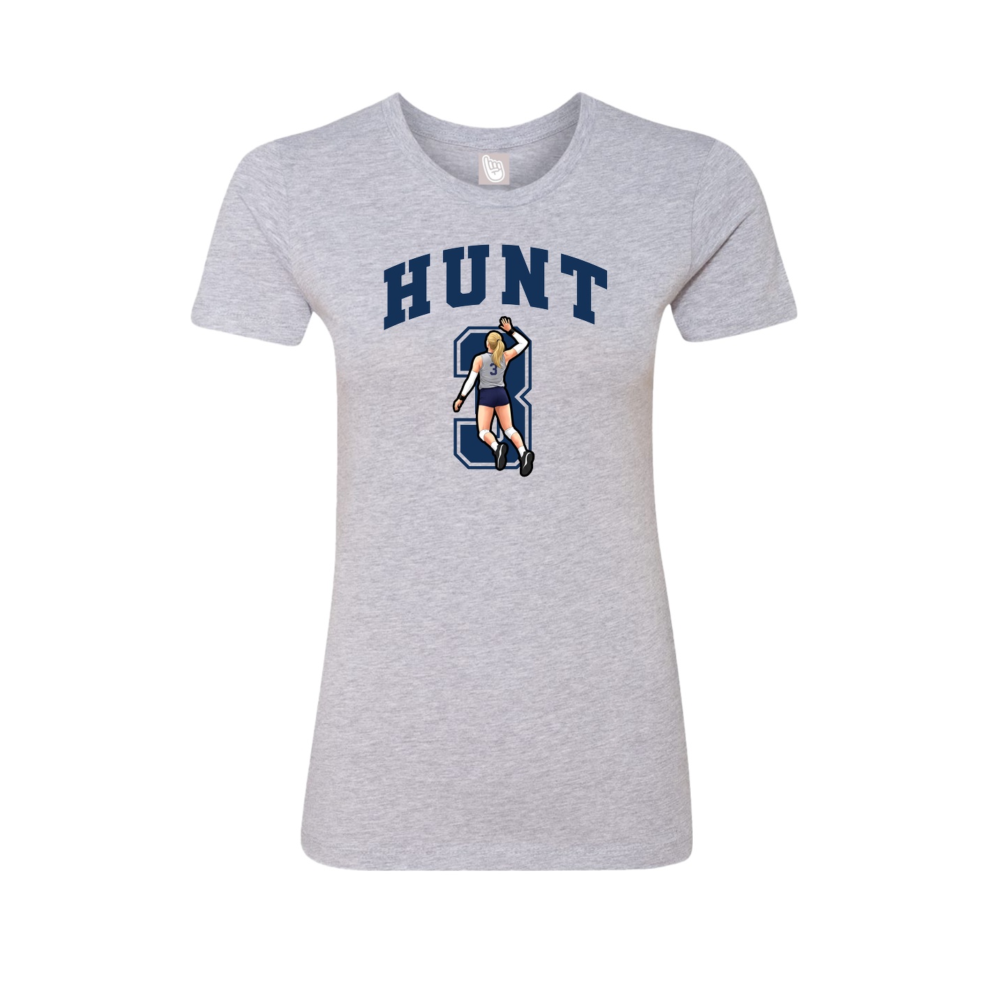 Fitted Women's Tee — Number in Grey