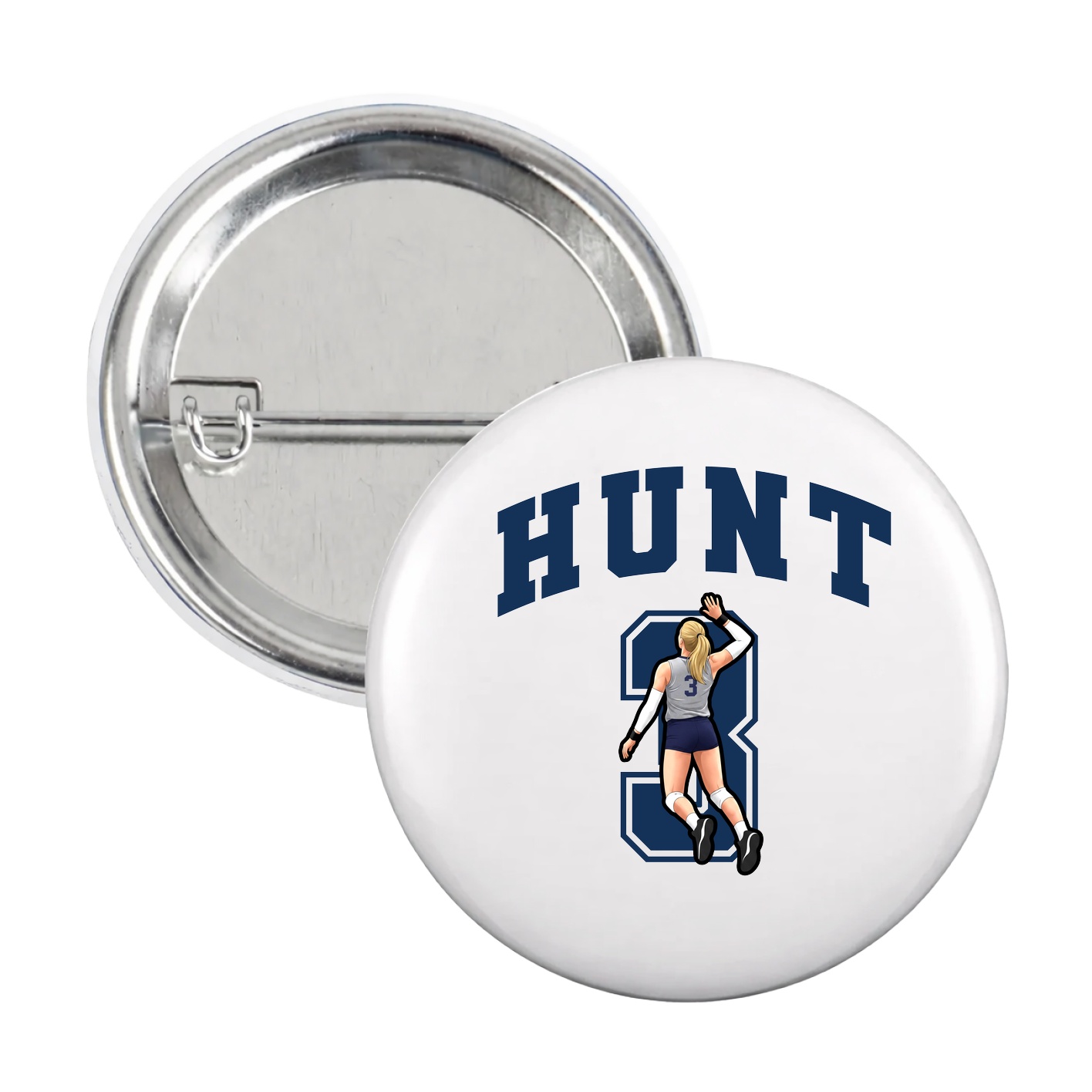 Game Day Button — Number in White