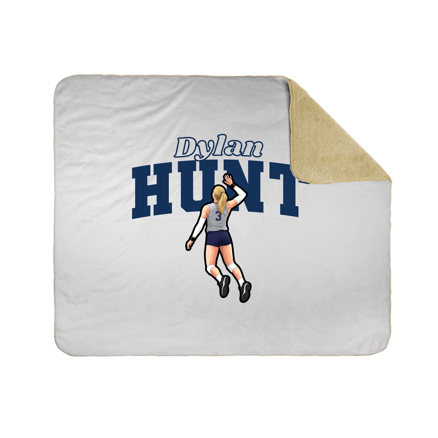 Throw Blanket — Name Arch in White