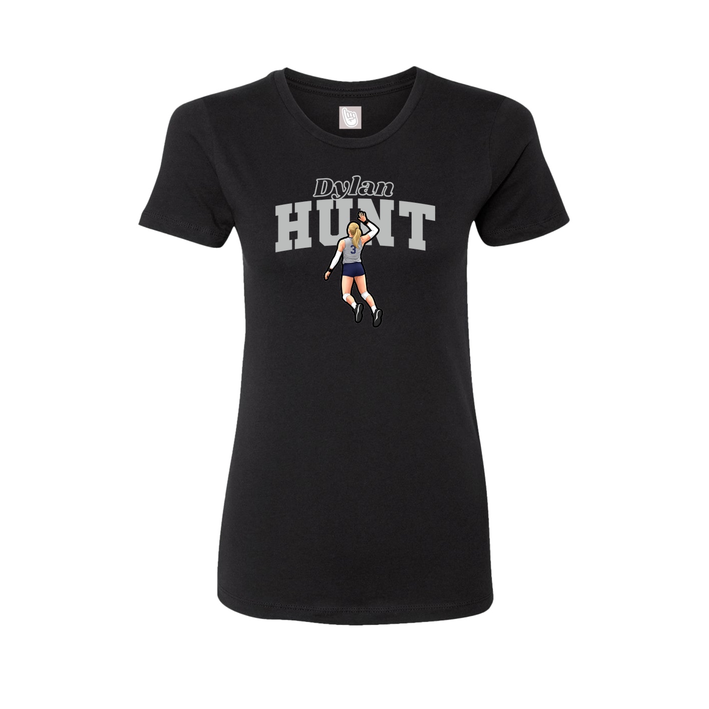 Fitted Women's Tee — Name Arch in Black