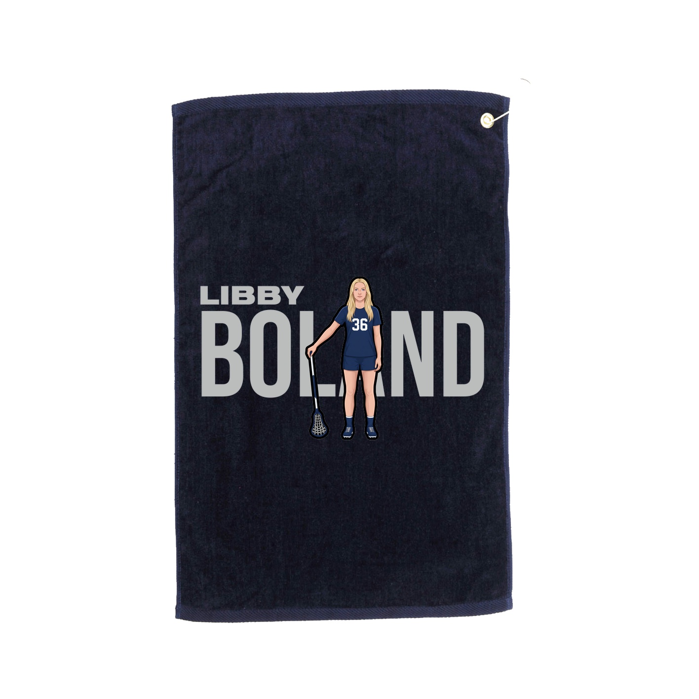 Golf Towel — Player Name in Navy