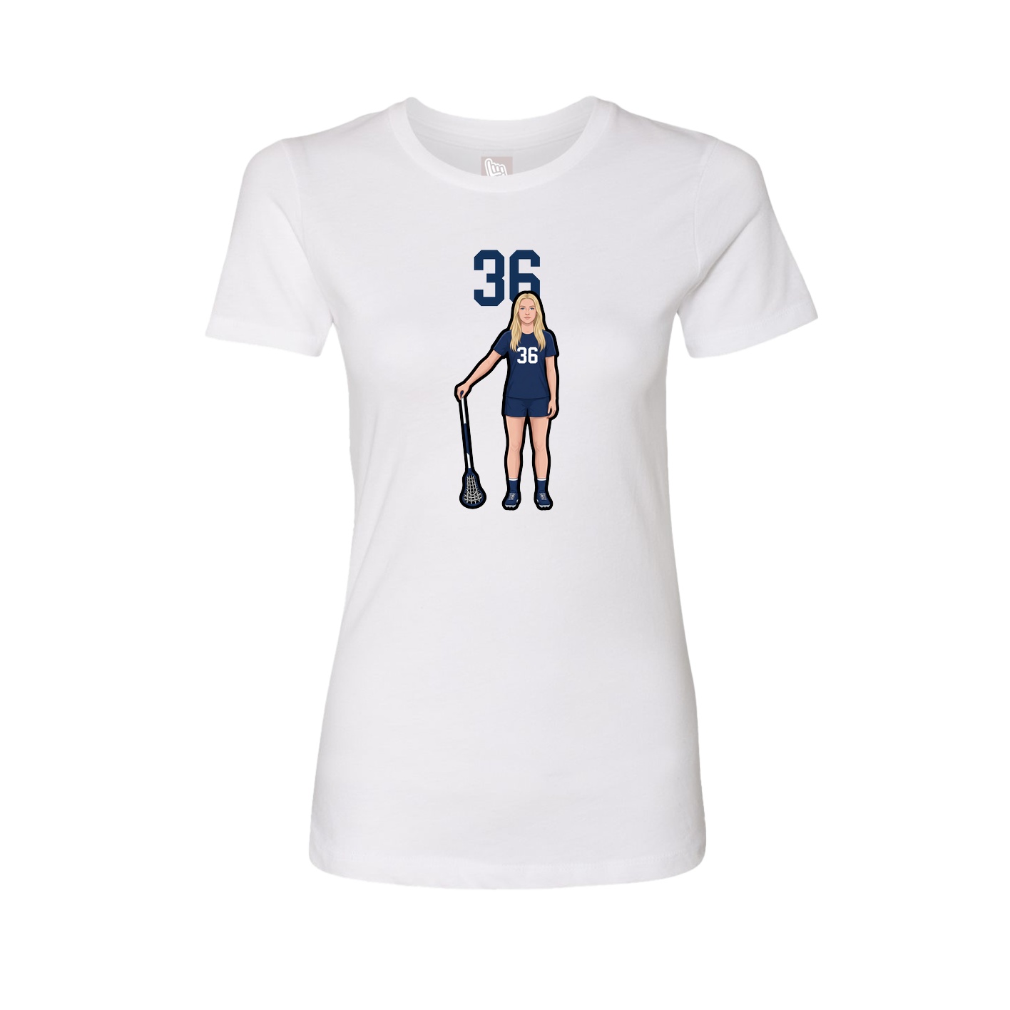 Womens Tee — Number Top in White