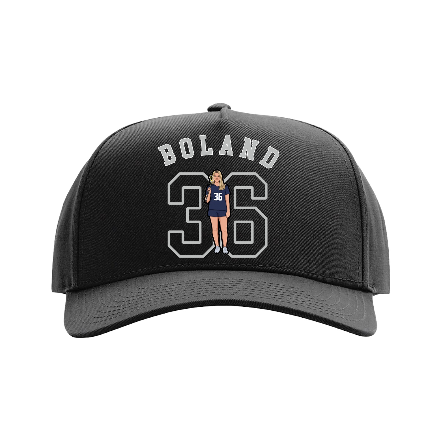 Full Fabric Five-Panel Champ Cap — Shirsey Arch in Black