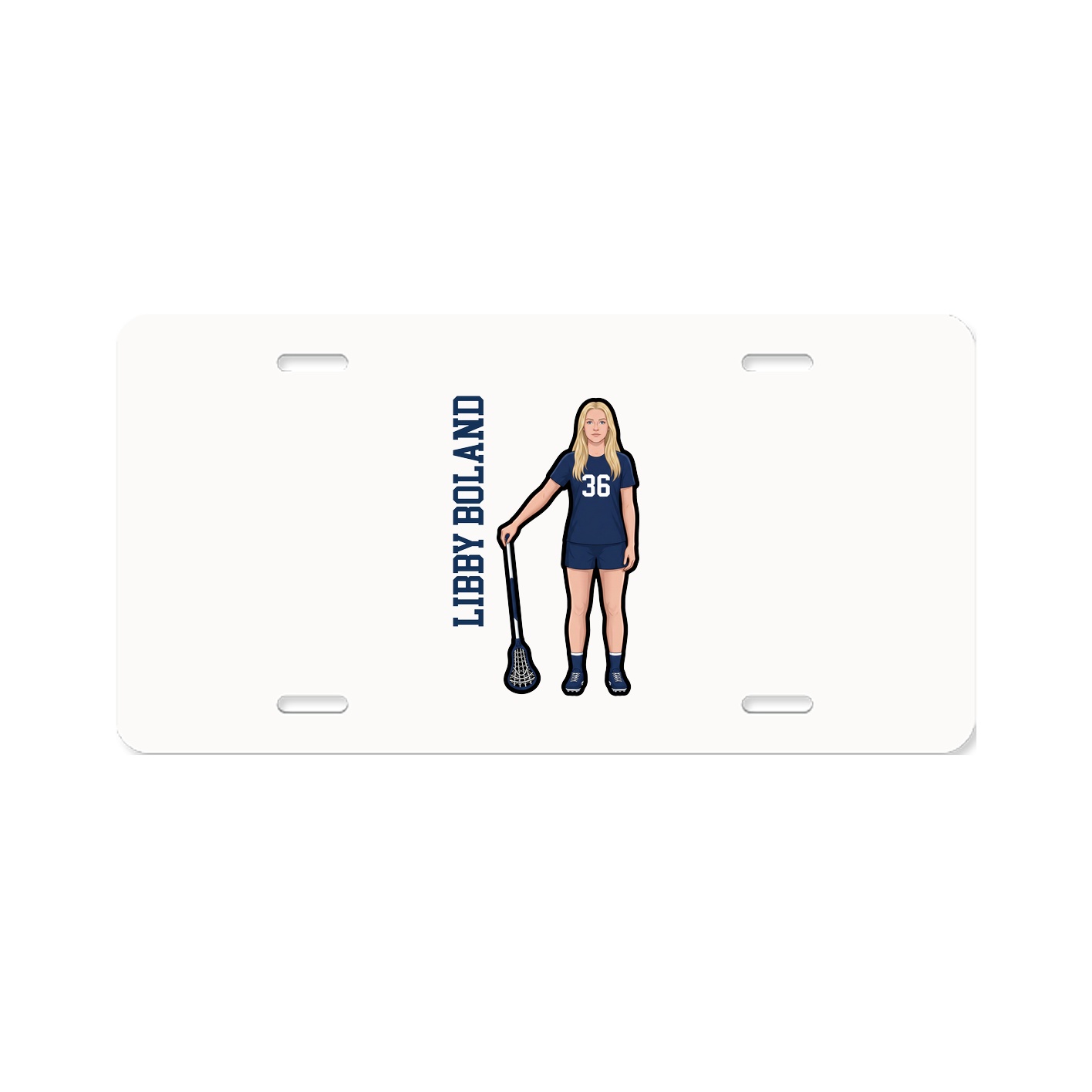 License Plate — Name Vertical in Classic