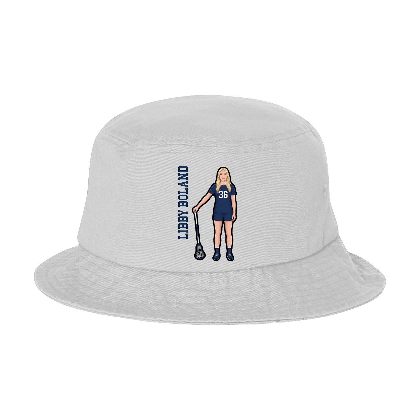 Bucket Cap — Name Vertical in White