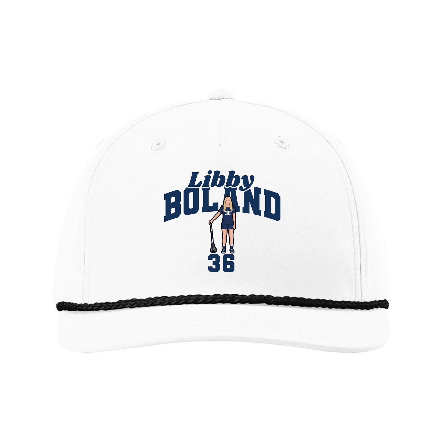 Five-Panel Classic Rope Cap — Signature Arch in White