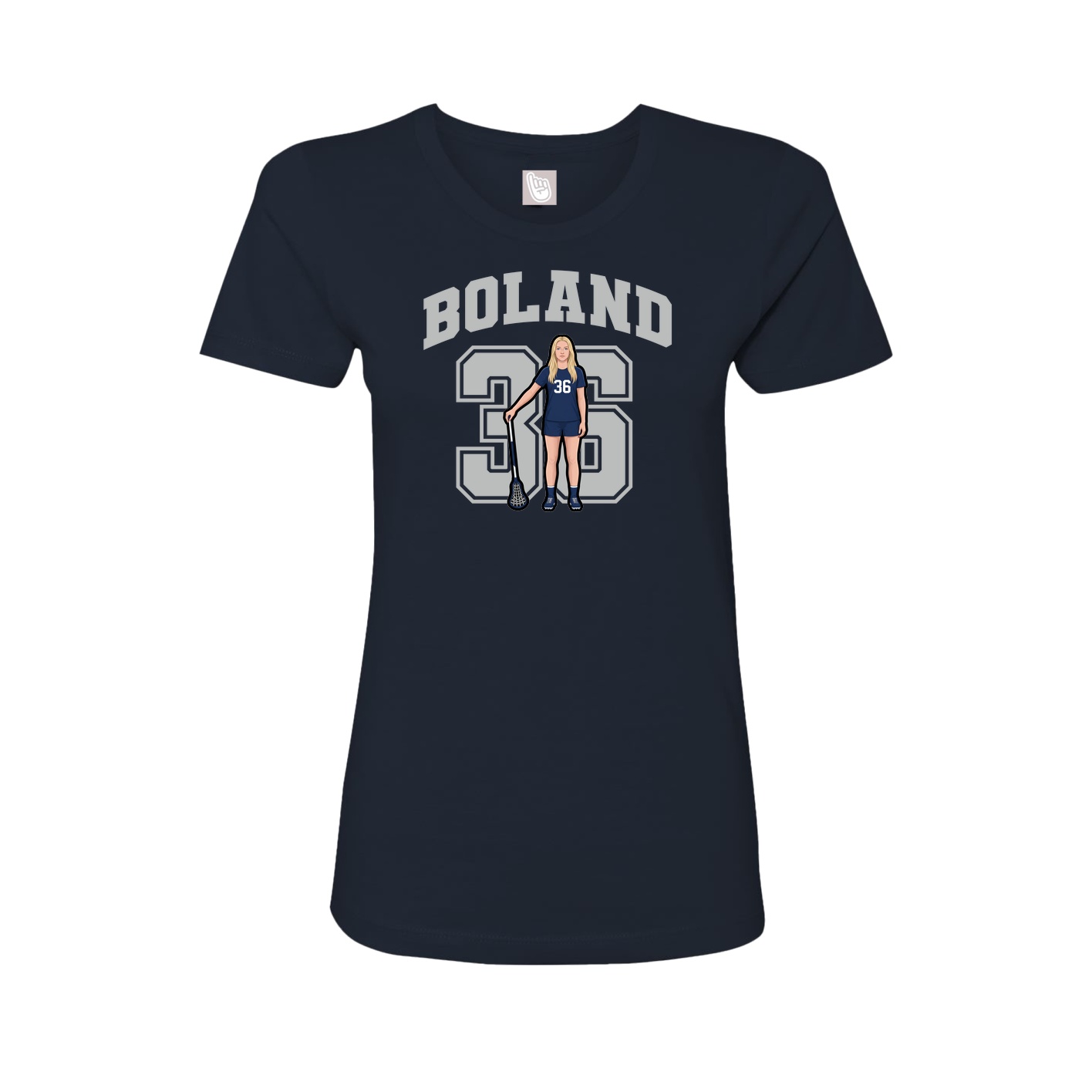 Womens Tee — Number in Navy