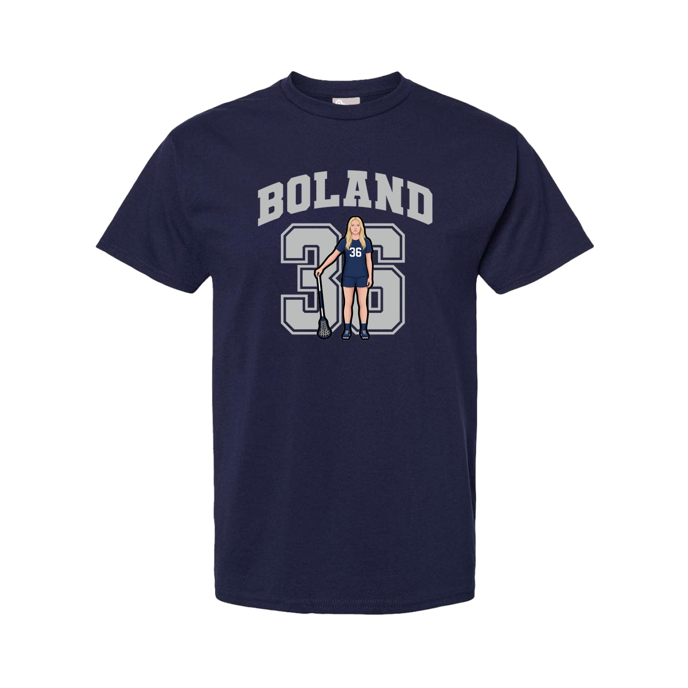 Youth Tee — Number in Navy