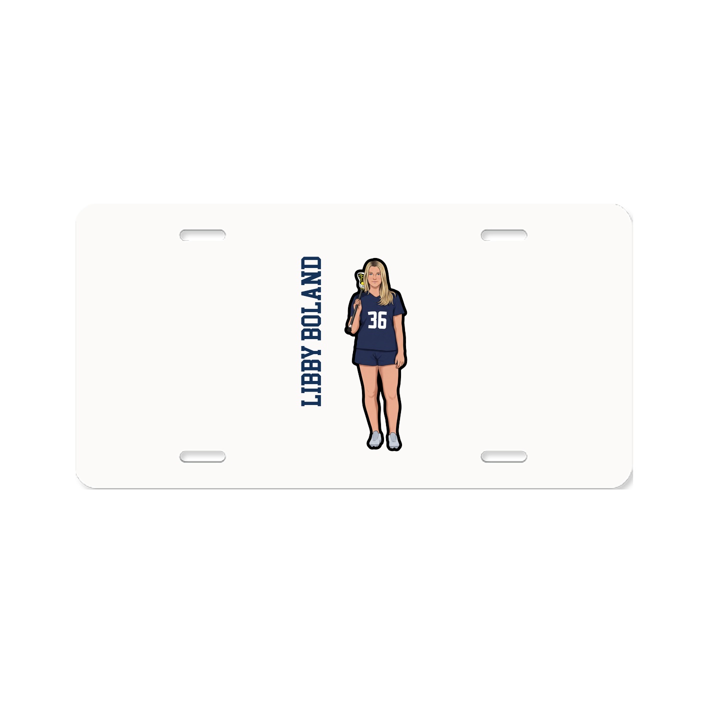 License Plate — Name Vertical in Classic