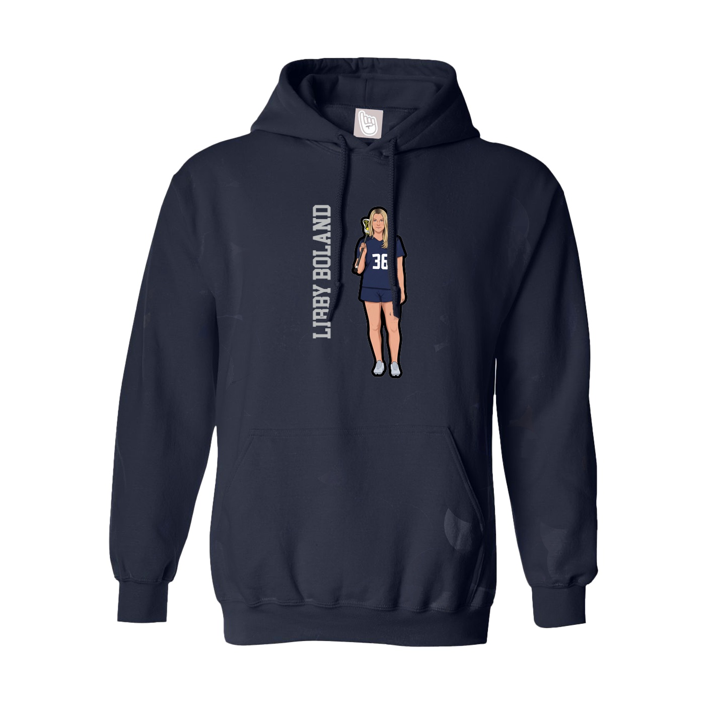 Youth Hoodie — Name Vertical in Navy