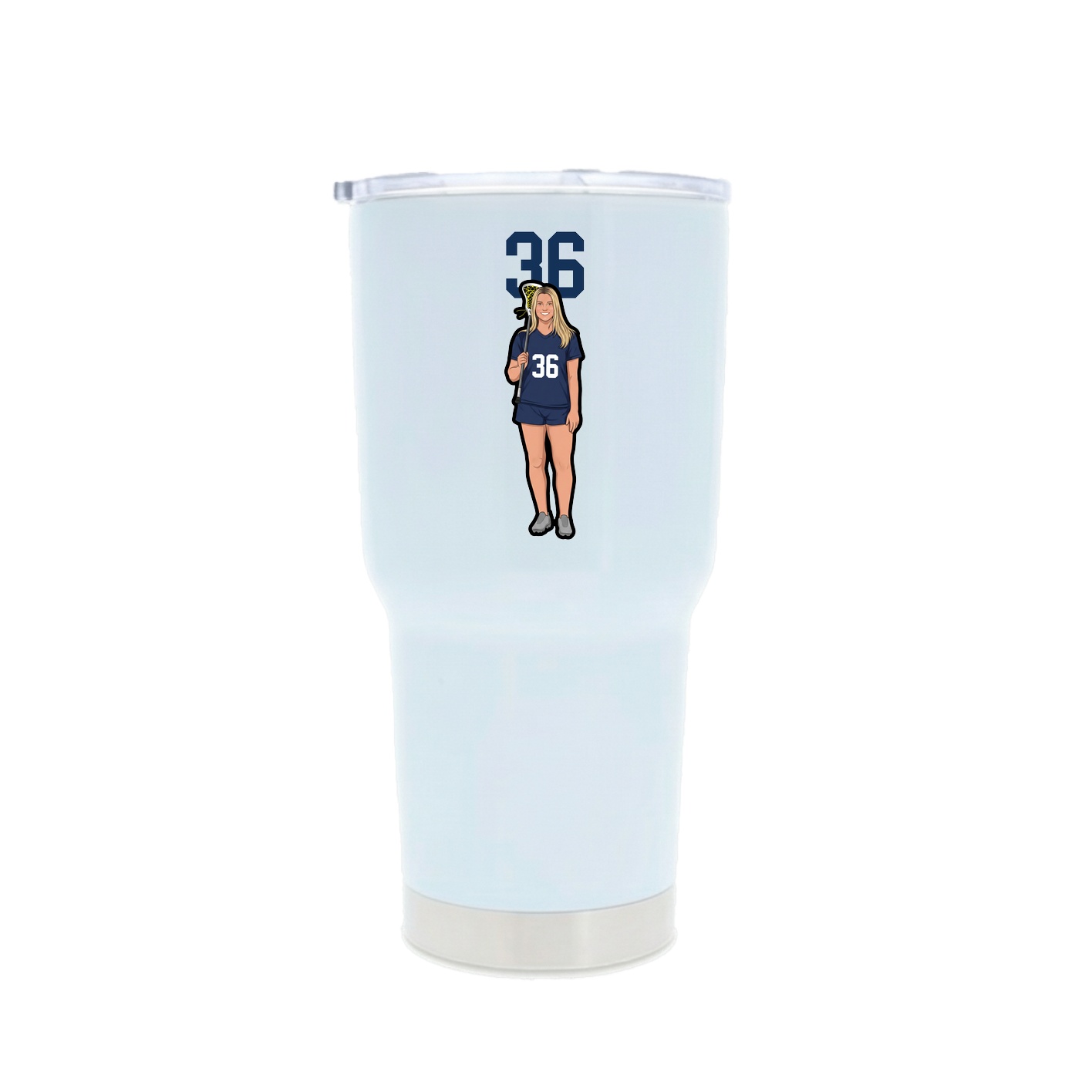 30oz Stainless Steel Tumbler — Number Top in White