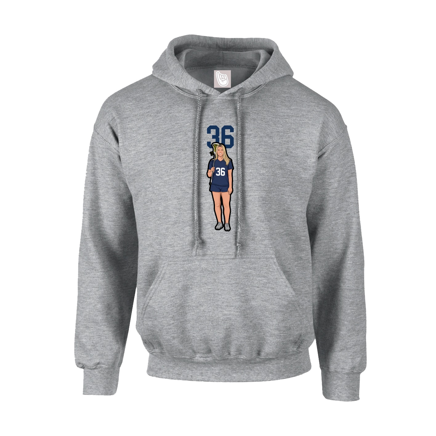 Youth Hoodie — Number Top in Grey