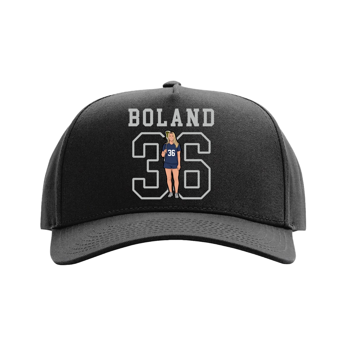 Full Fabric Five-Panel Champ Cap — Shirsey in Black