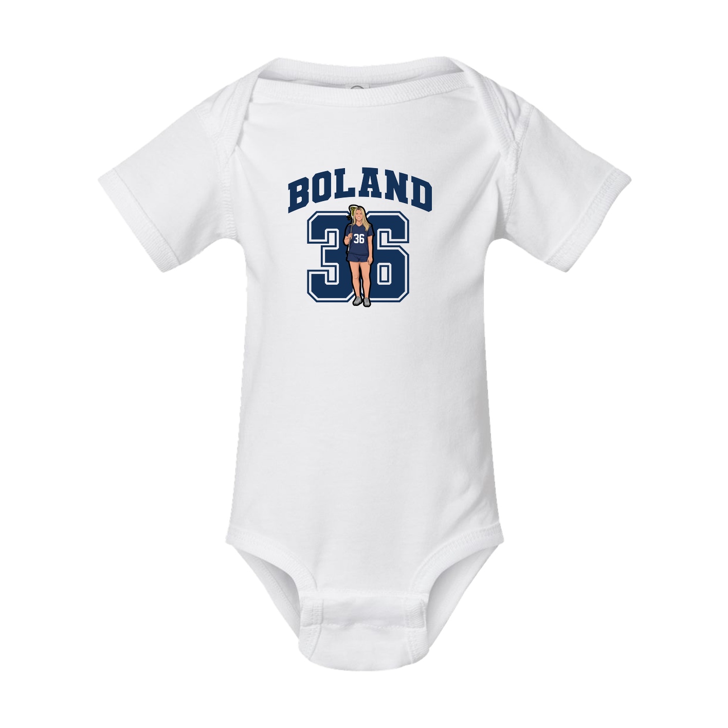 Baby Onesie — Number in White