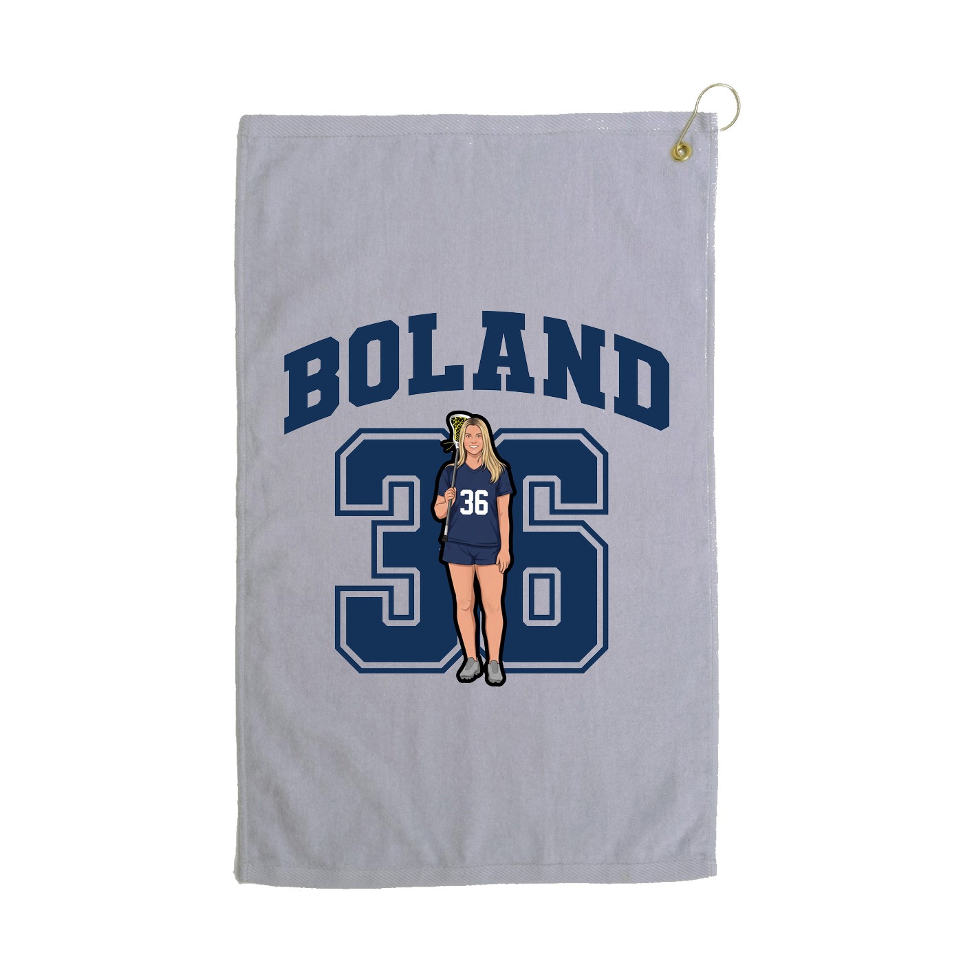 Golf Towel — Number in Grey