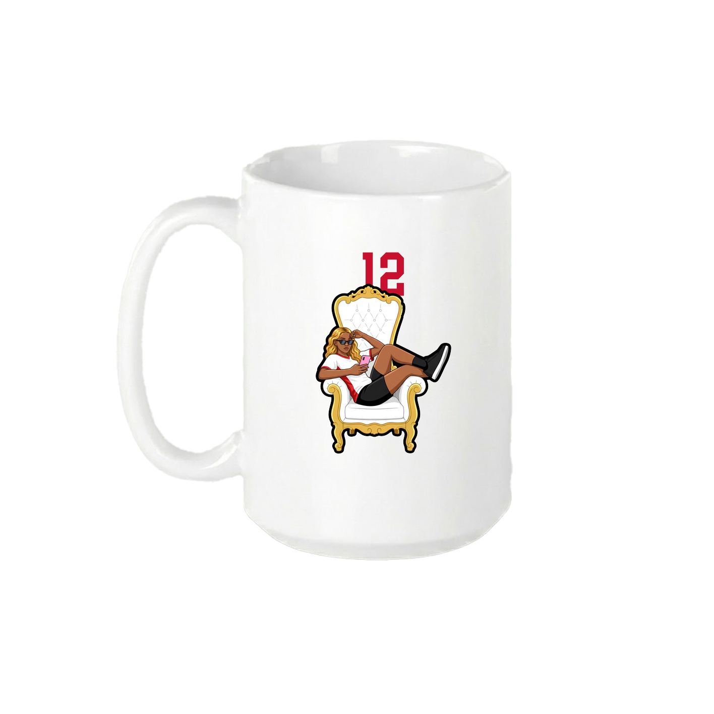 15oz Coffee Mug — Number Top in White