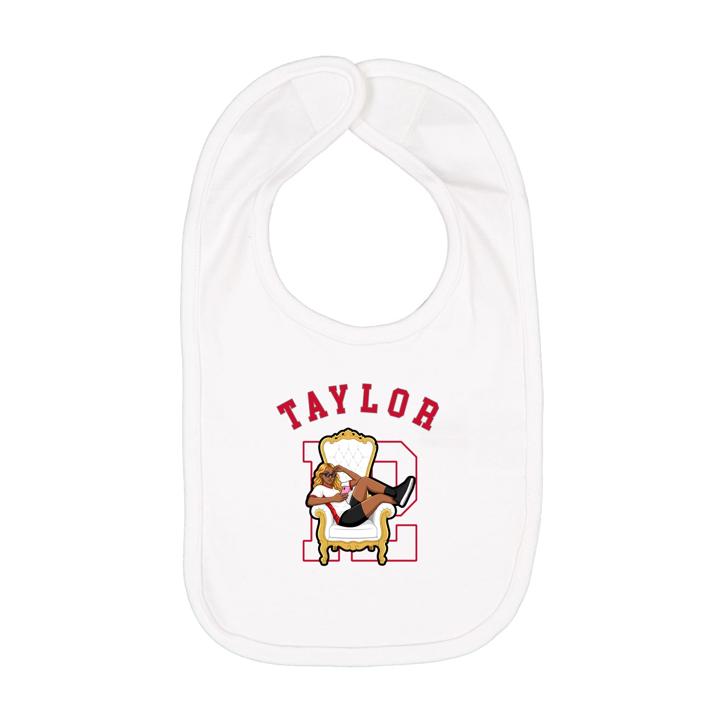 Infant Bib — Shirsey Arch in White