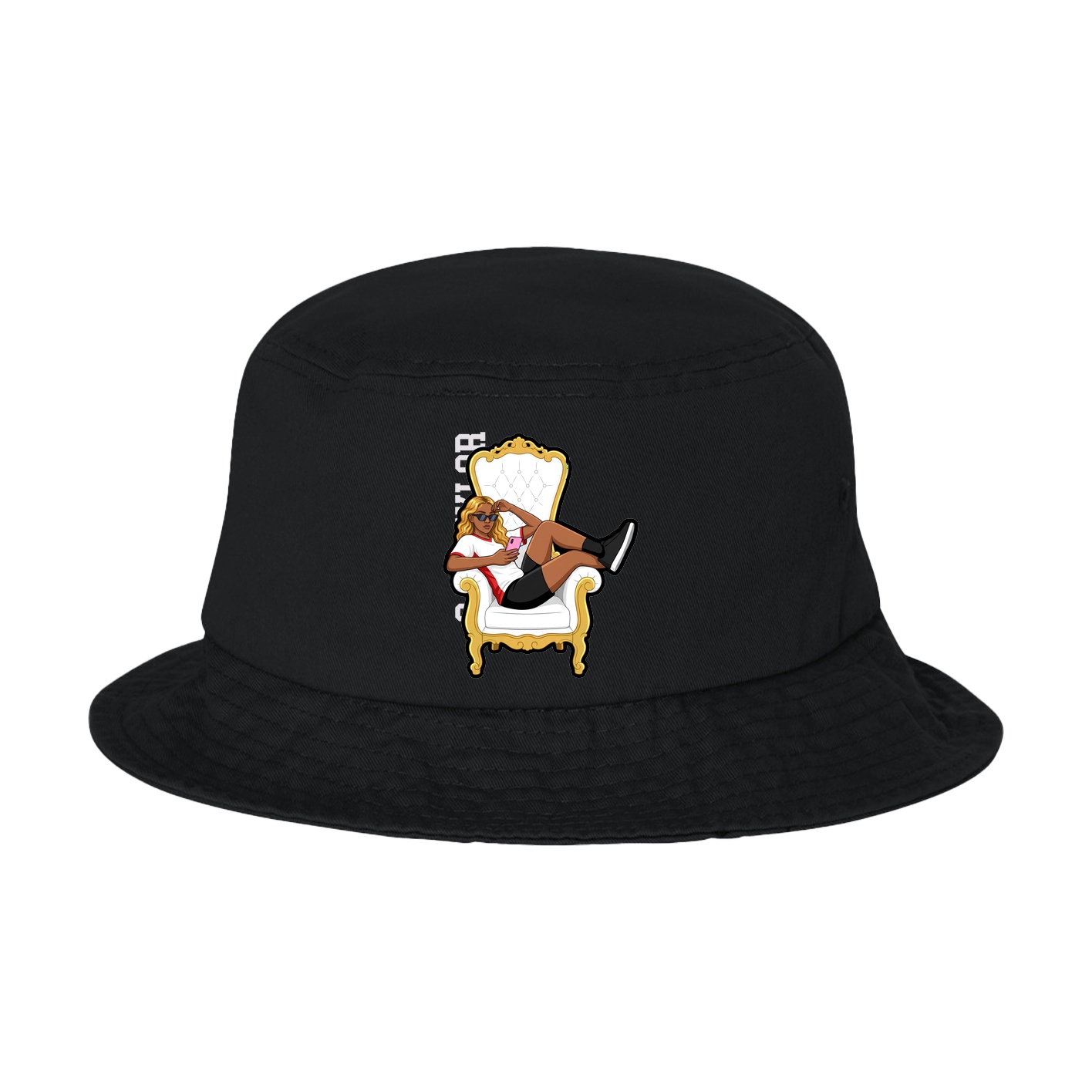 Bucket Cap — Name Vertical in Black