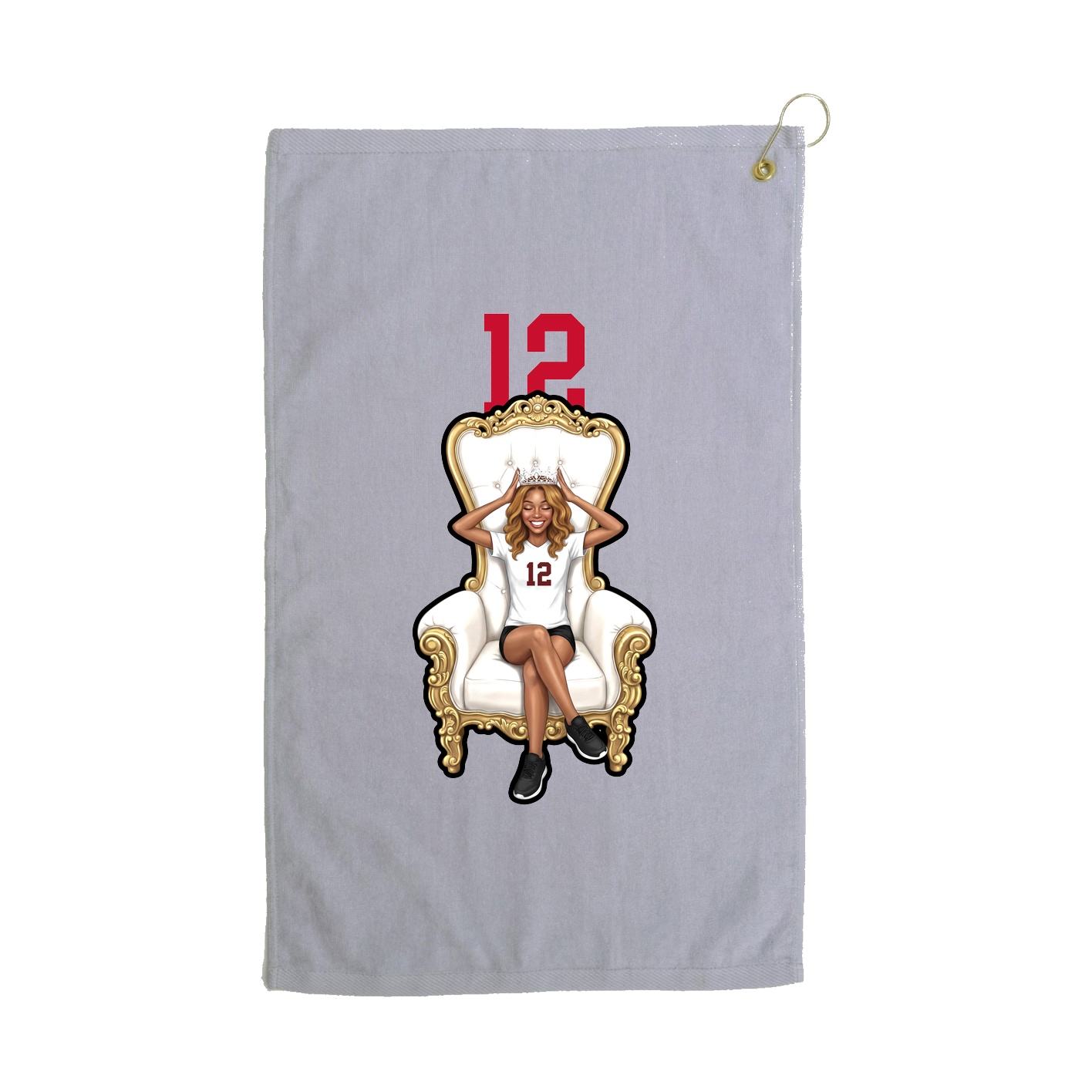 Golf Towel — Number Top in Grey