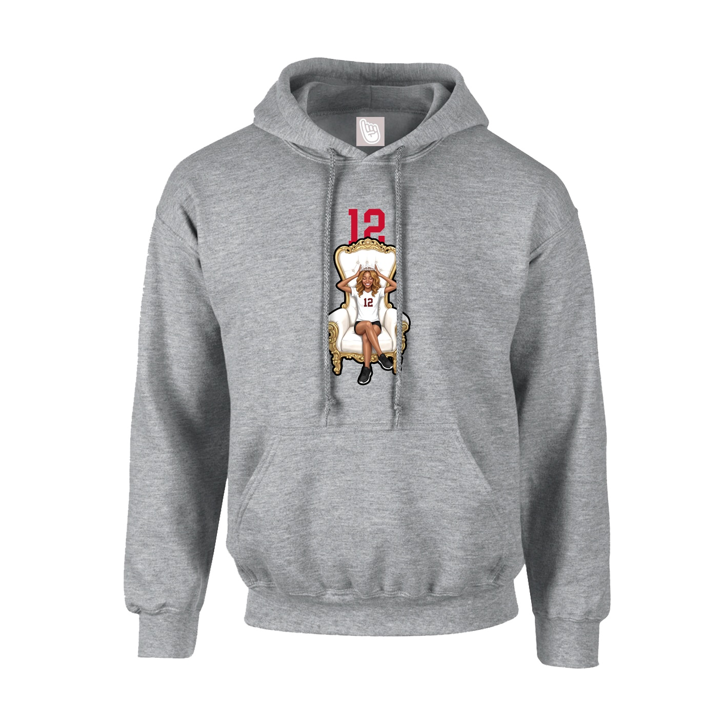 Hoodie — Number Top in Grey