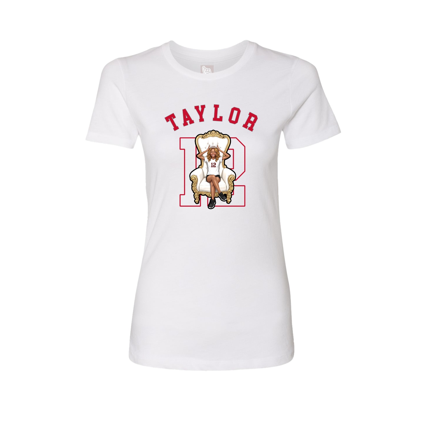 Fitted Women's Tee — Shirsey Arch in White