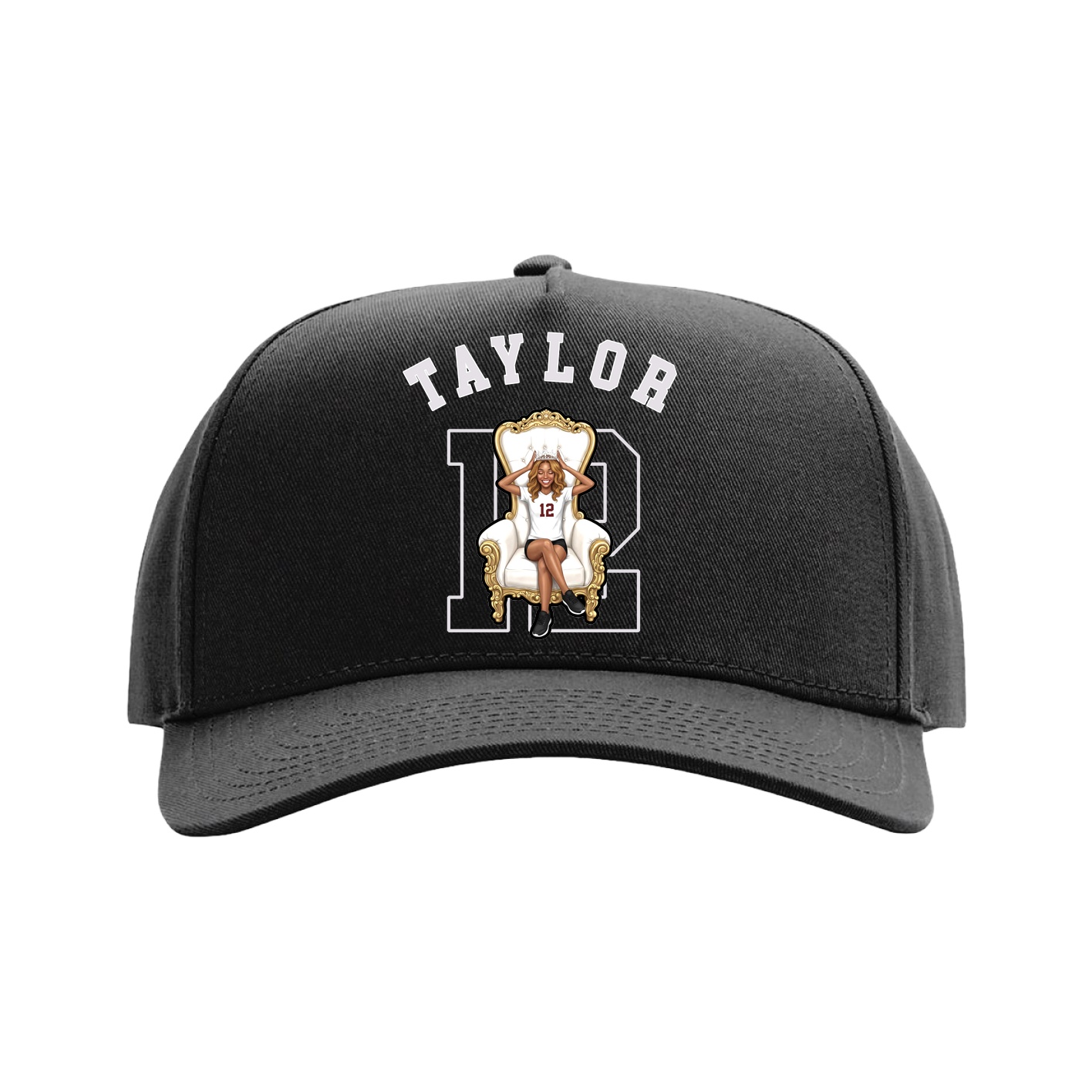 Full Fabric Five-Panel Champ Cap — Shirsey Arch in Black