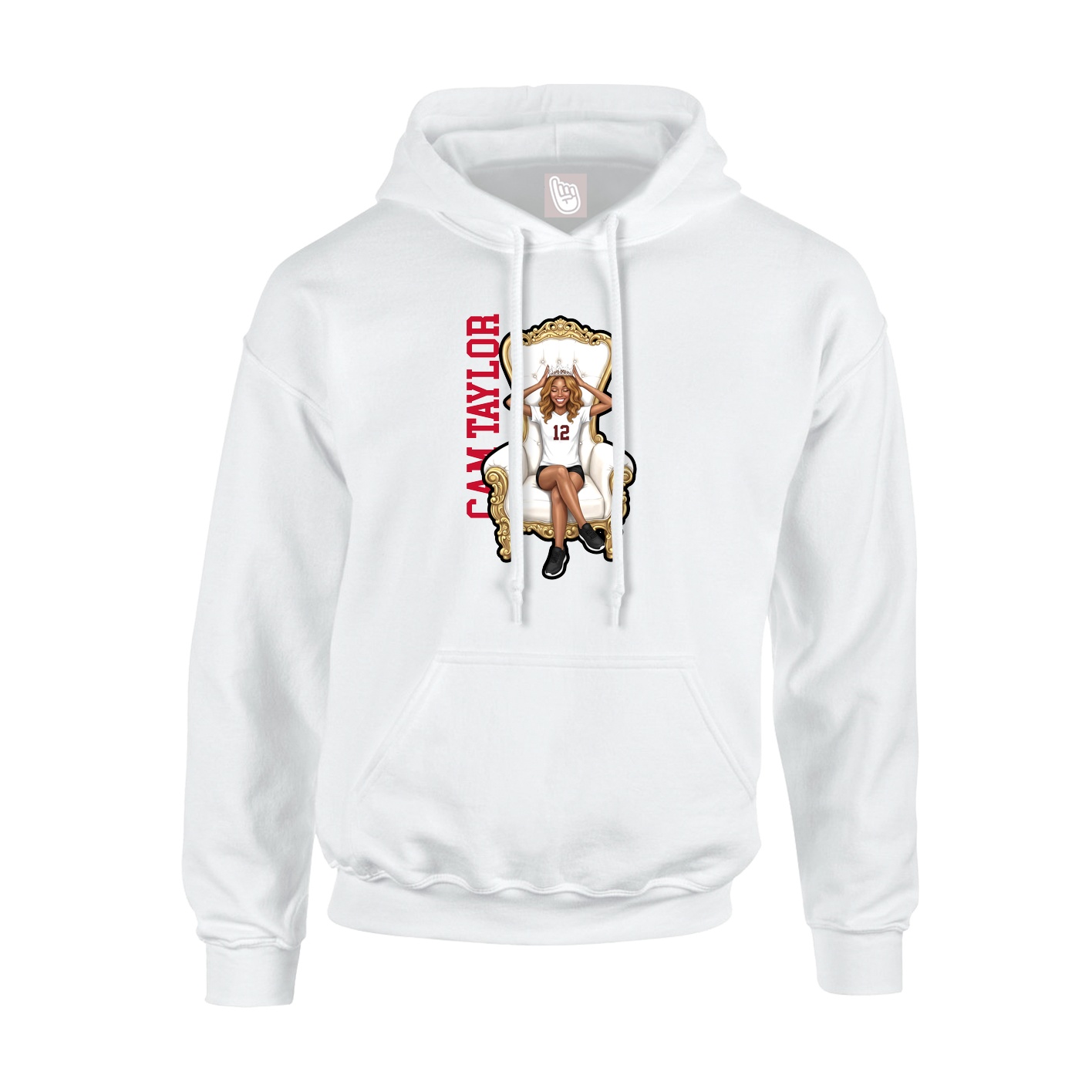 Youth Hoodie — Name Vertical in White