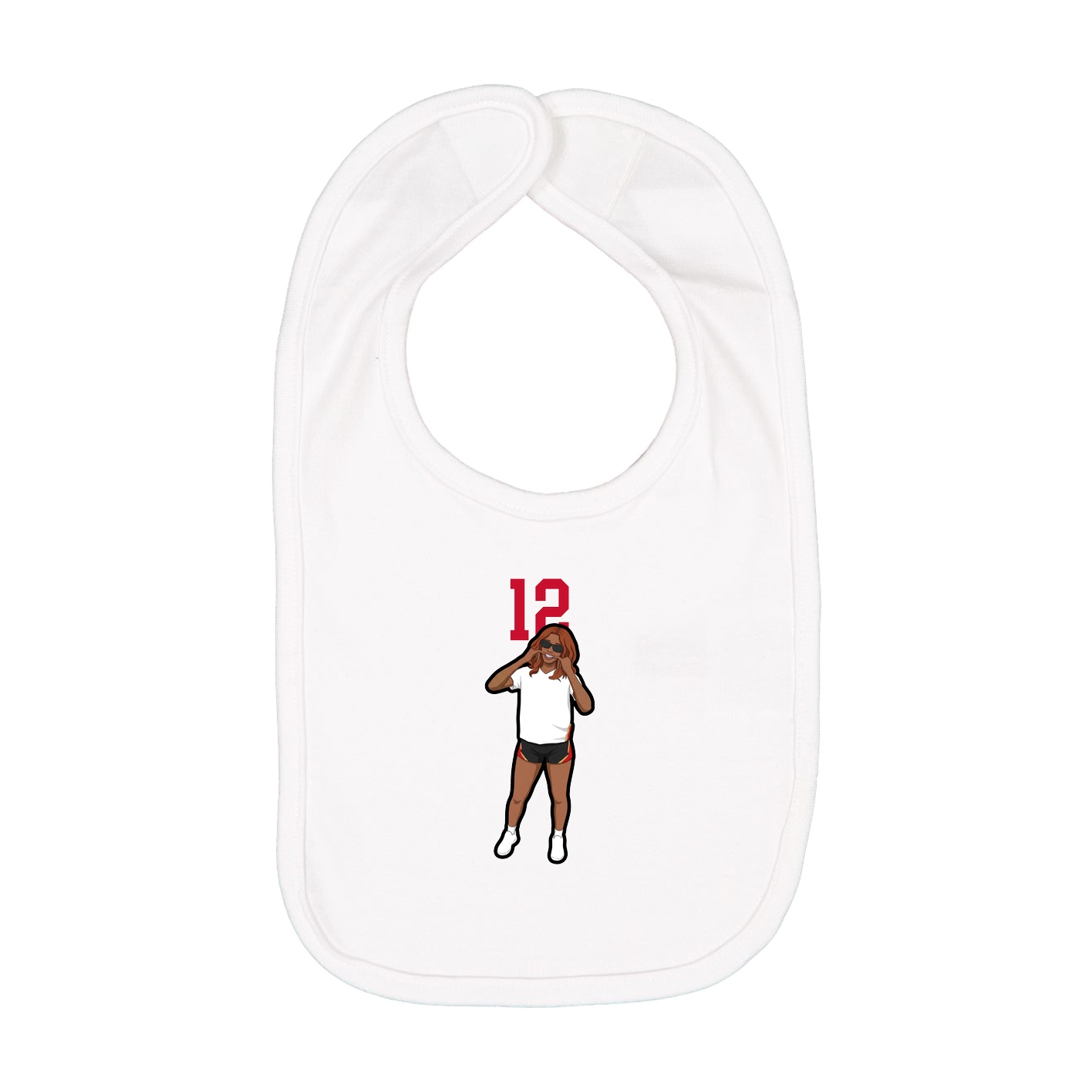 Infant Bib — Number Top in White