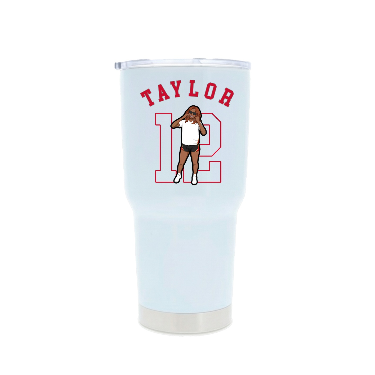 30oz Stainless Steel Tumbler — Shirsey Arch in White