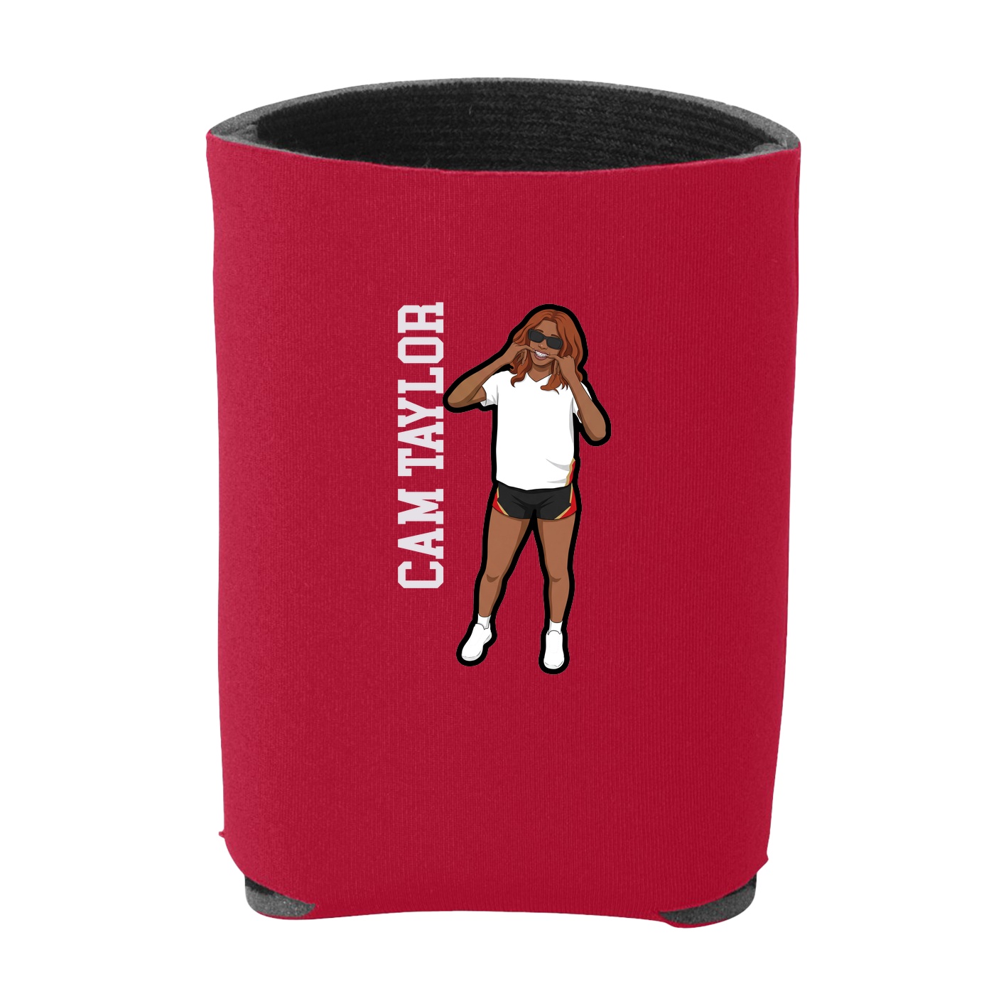 Can Holder — Name Vertical in Red