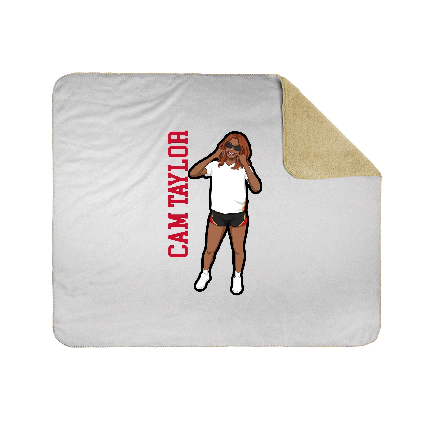 Throw Blanket — Name Vertical in White