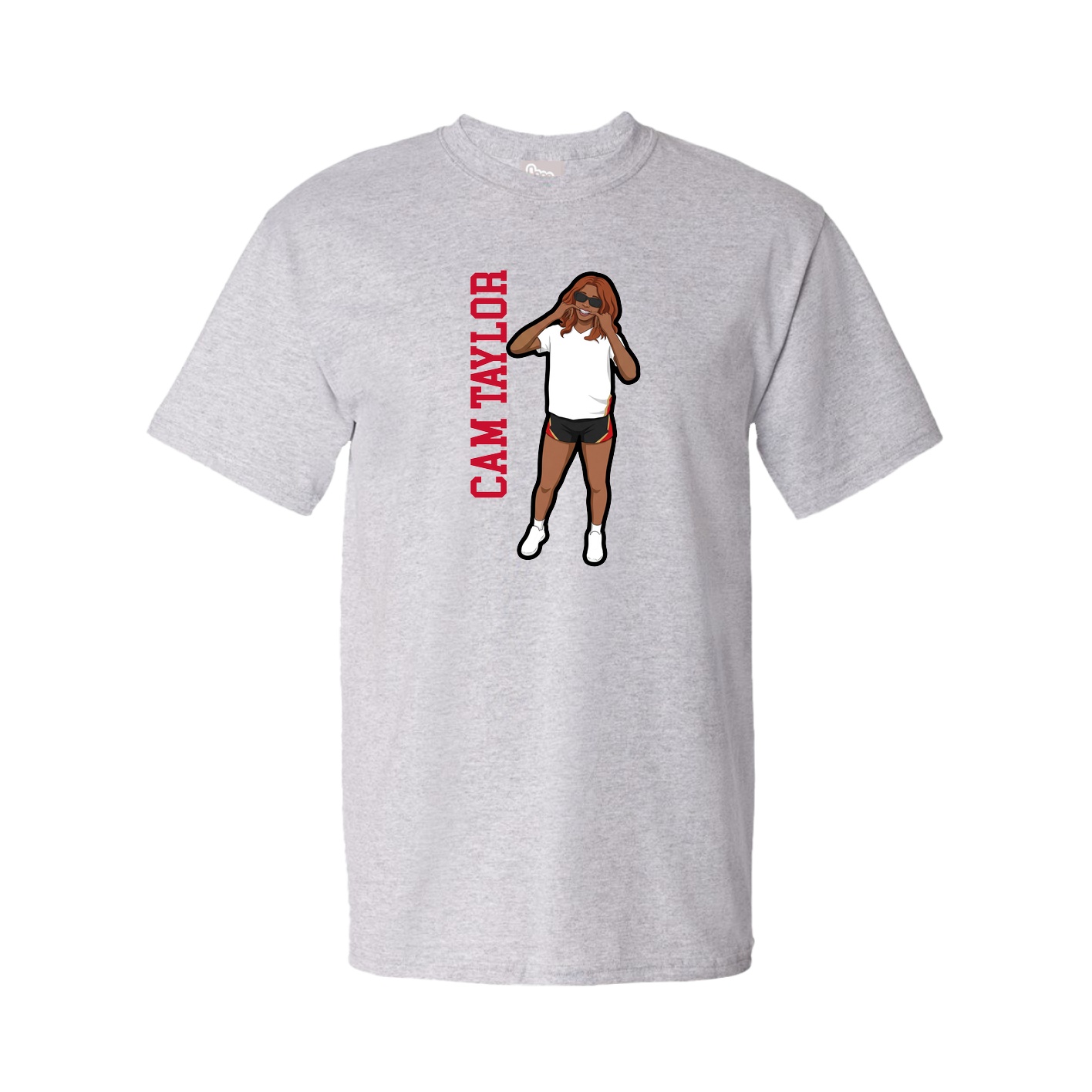 Tee — Name Vertical in Grey