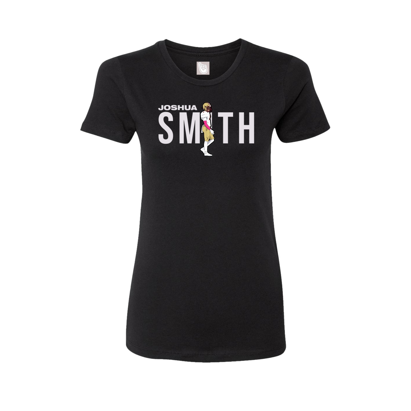 Fitted Women's Tee — Player Name in Black
