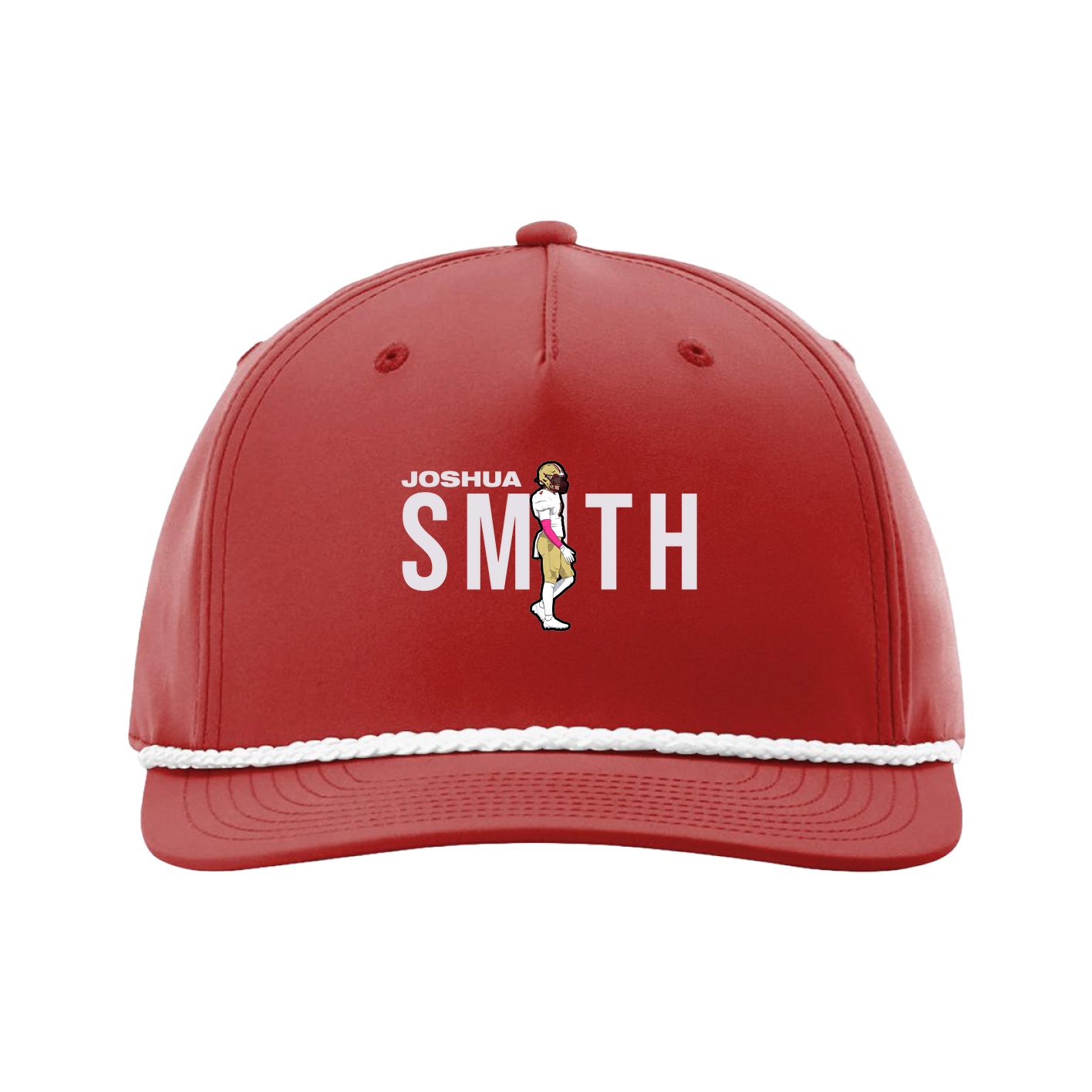 Five-Panel Classic Rope Cap — Player Name in Red