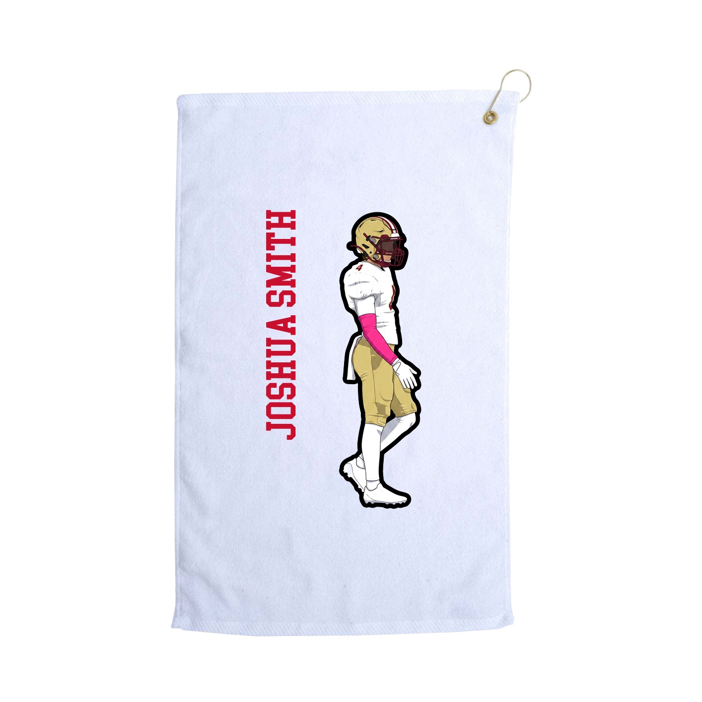 Golf Towel — Name Vertical in White