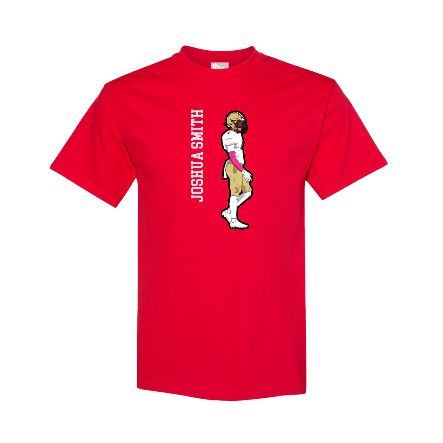 Tee — Name Vertical in Red