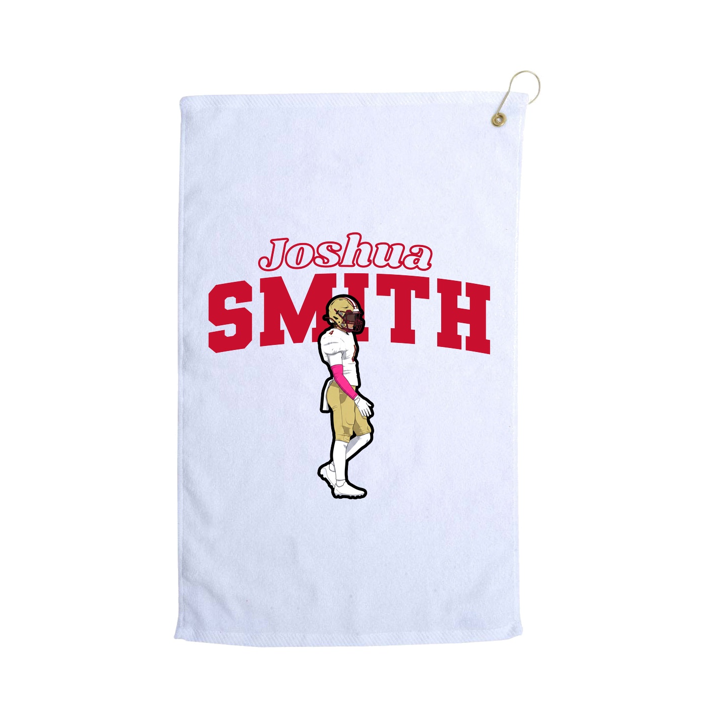 Golf Towel — Name Arch in White