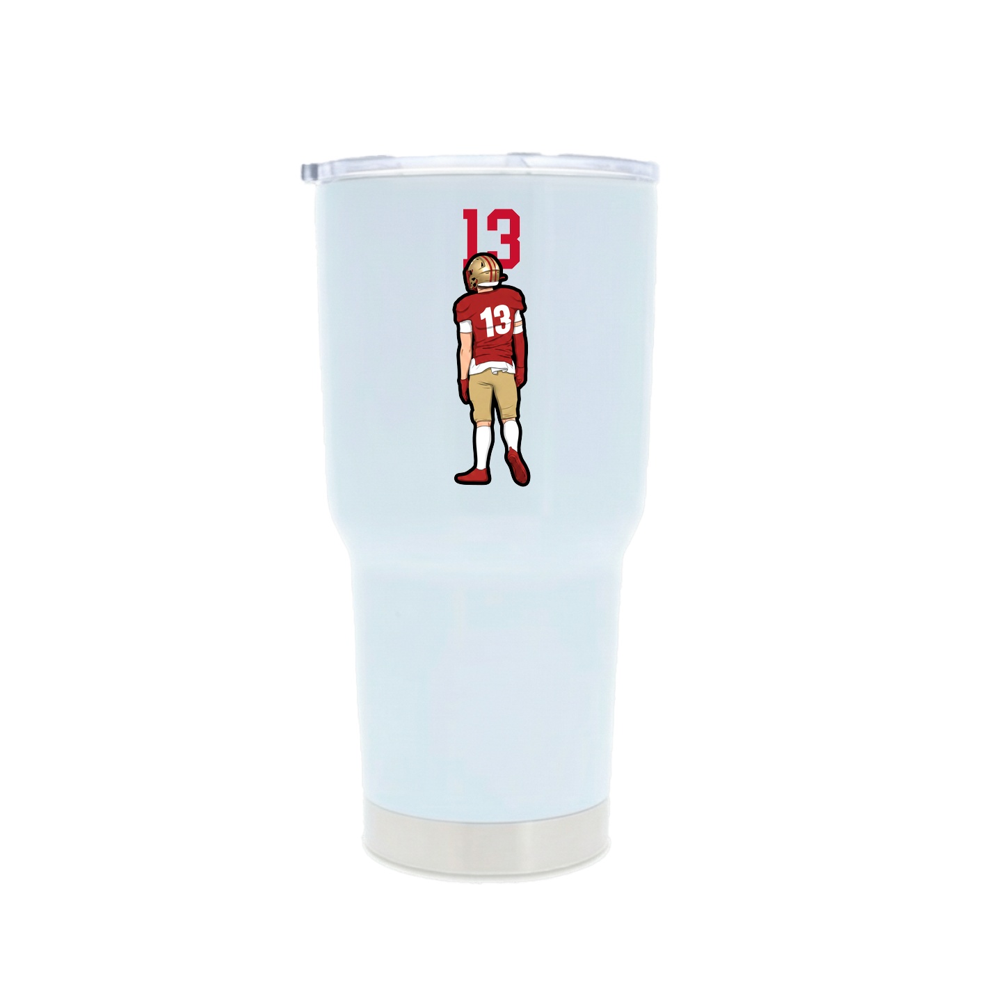 30oz Stainless Steel Tumbler — Number Top in White