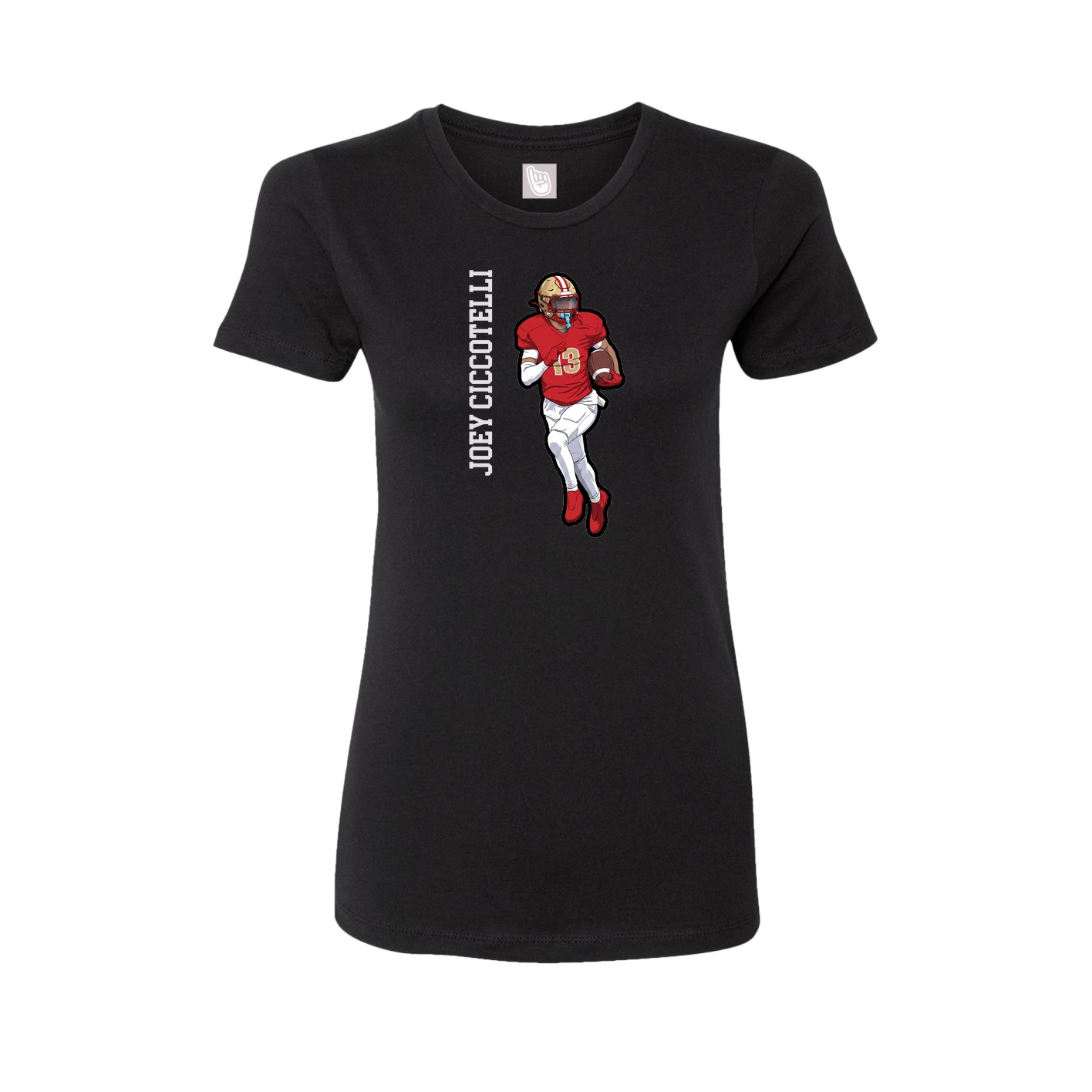 Fitted Women's Tee — Name Vertical in Black