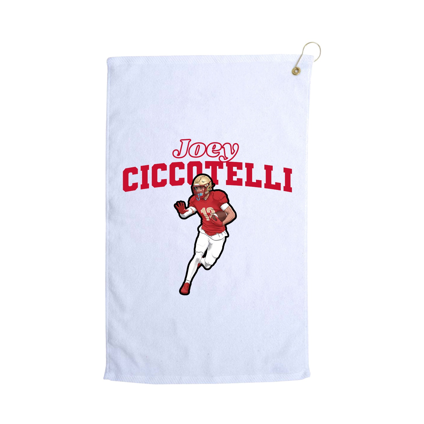 Golf Towel — Name Arch in White